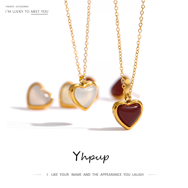 Birth Flower Necklace - Yhpup-Collar con colgante de corazón de