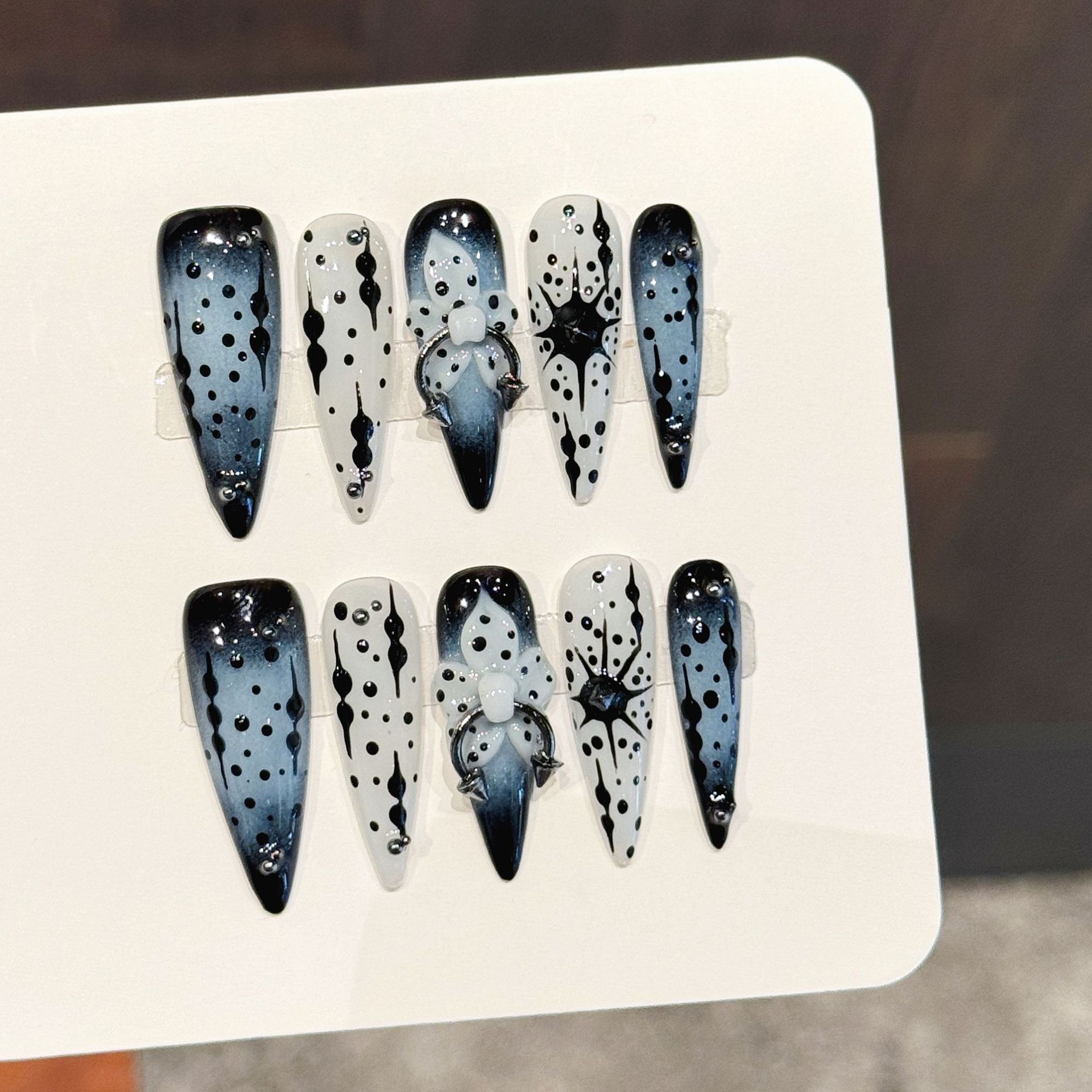 Pressed Flower Art - 10 Uds. De uñas postizas hechas